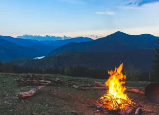 wintry and bonfire image