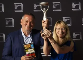 ‘Time Shelter’ Makes History as First Bulgarian Novel to Win International Booker Prize 2023 Georgi Gospodinov and Angela Rodel accepting The International Booker Prize 2023