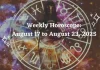 Weekly Horoscope, August 17 to August 23, 2025 Weekly Horoscope Storizen