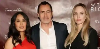 Salma Hayek Pinault, Demian Bichir, and Angelina Jolie attend Without Blood New York Special Screening