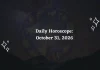 Daily Horoscope for all 12 Zodiac Signs – October 31, 2026