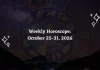 Weekly Horoscope for All Zodiac Signs – October 25-31, 2026
